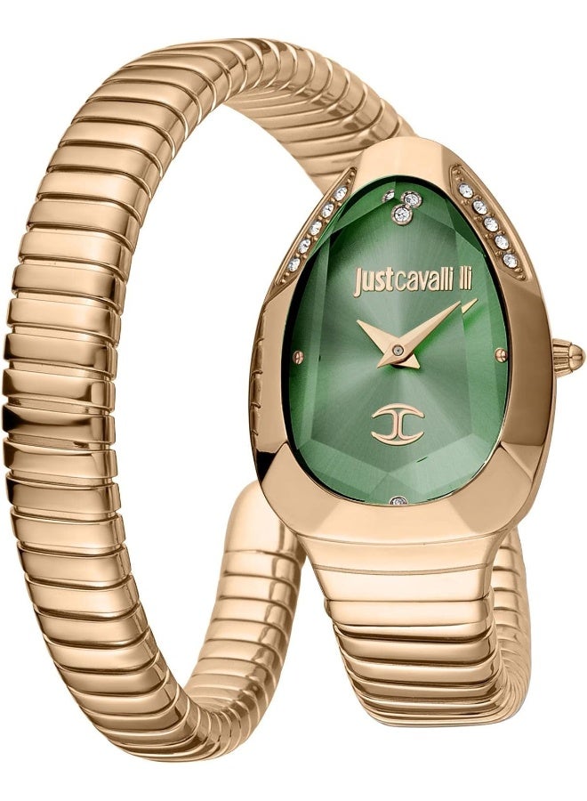 Just Cavalli Women's Serpente Metallica Quartz Watch With Analog Display And Stainless Steel Bracelet - Image 1
