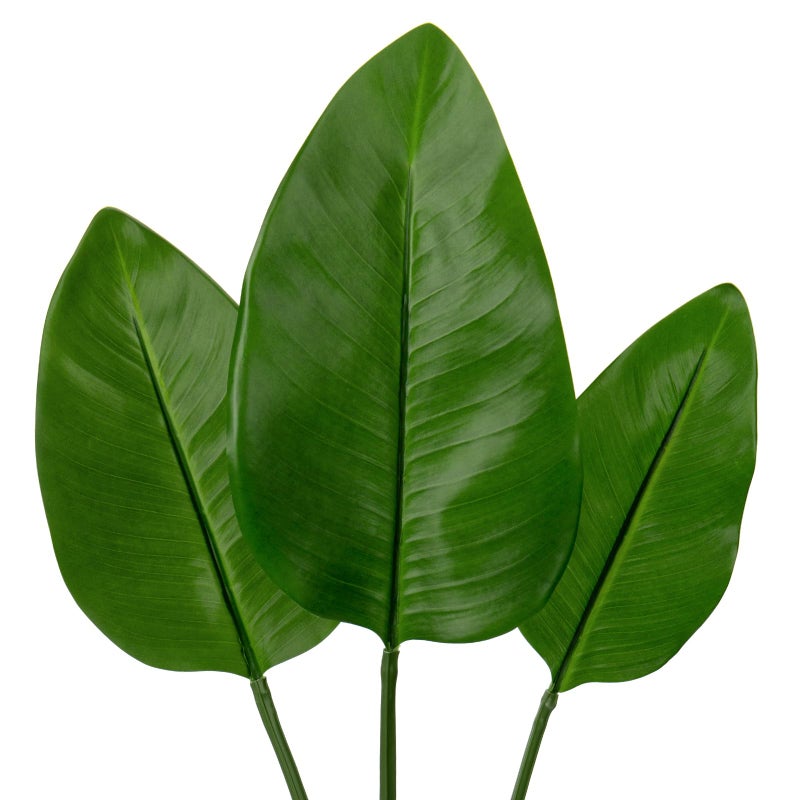 DILATATA 3 Pack Artificial Bird of Paradise Leaves with Long Stem for Vase Fake Tropical Plants Palm Leaves Realistic Banana Leaves for Home Wedding Party Decor - Image 2