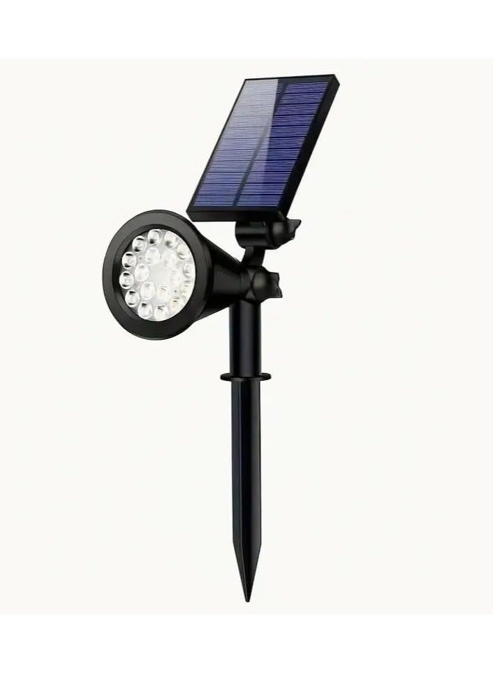 أضواء الحديقة الشمسية، أضواء LED خارجية قابلة للتعديل، مقاومة للماء IP65، سطوع 100 لومن مع 3 أوضاع إضاءة، أضواء المناظر الطبيعية الشمسية المثبتة على الحائط أو الأرضية للممر والفناء والممر - Image 1