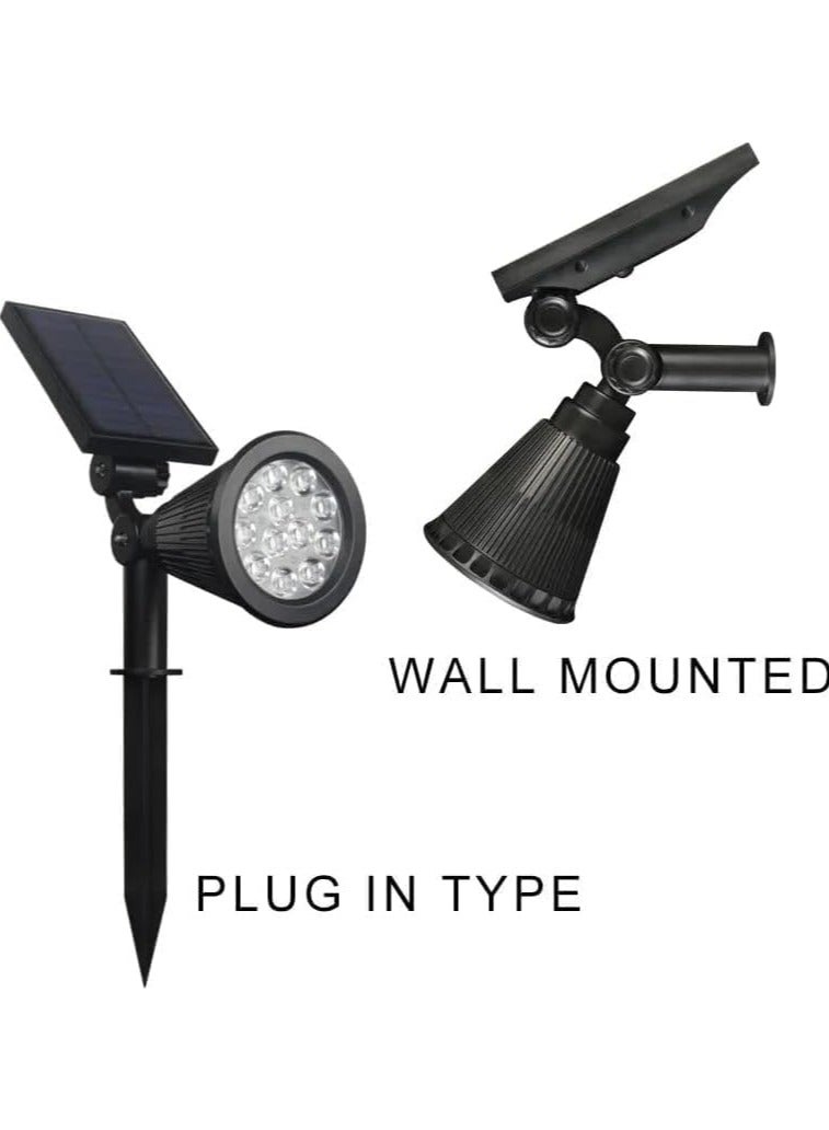 أضواء الحديقة الشمسية، أضواء LED خارجية قابلة للتعديل، مقاومة للماء IP65، سطوع 100 لومن مع 3 أوضاع إضاءة، أضواء المناظر الطبيعية الشمسية المثبتة على الحائط أو الأرضية للممر والفناء والممر - Image 2