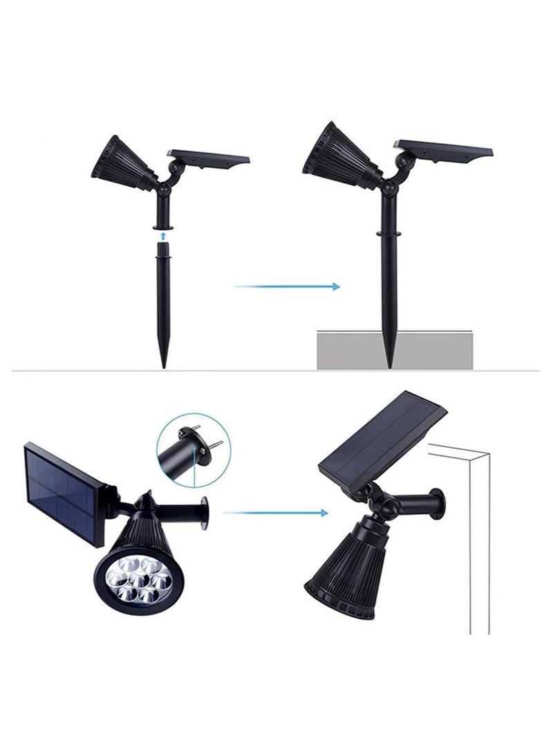 أضواء الحديقة الشمسية، أضواء LED خارجية قابلة للتعديل، مقاومة للماء IP65، سطوع 100 لومن مع 3 أوضاع إضاءة، أضواء المناظر الطبيعية الشمسية المثبتة على الحائط أو الأرضية للممر والفناء والممر - Image 3