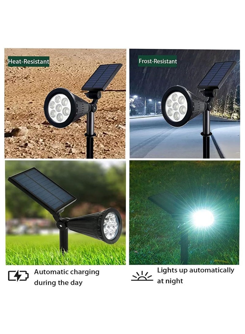 أضواء الحديقة الشمسية، أضواء LED خارجية قابلة للتعديل، مقاومة للماء IP65، سطوع 100 لومن مع 3 أوضاع إضاءة، أضواء المناظر الطبيعية الشمسية المثبتة على الحائط أو الأرضية للممر والفناء والممر - Image 5