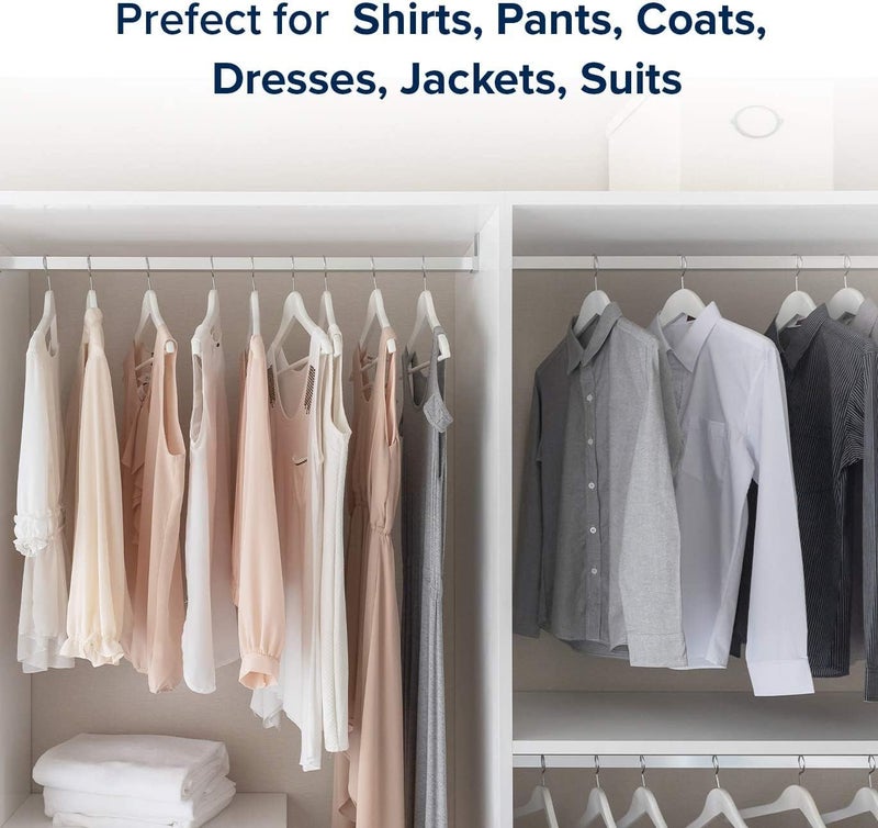 HOUSE DAY Wooden Hanger 16 Pack Non-Slip Suit Hangers With Smooth Finish - Premium Clothes Hangers for Dress and Coat (White) - Image 5