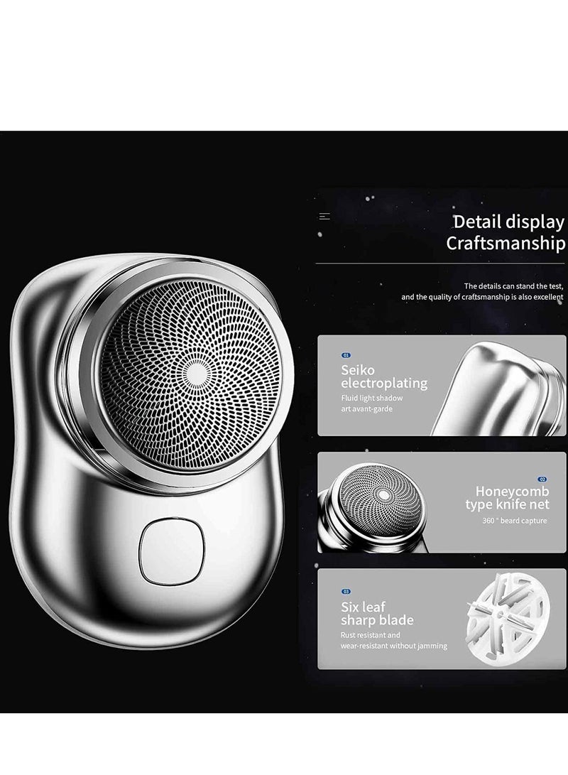SYOSI Portable Electric Shaver Electric Razor for Men Mini-ShavePocket Size Portable ShaverBeard Trimmer for Men Hair Clippers & Hair TrimmerWet and Dry Mens Razor for HomeCarTravel - Image 4