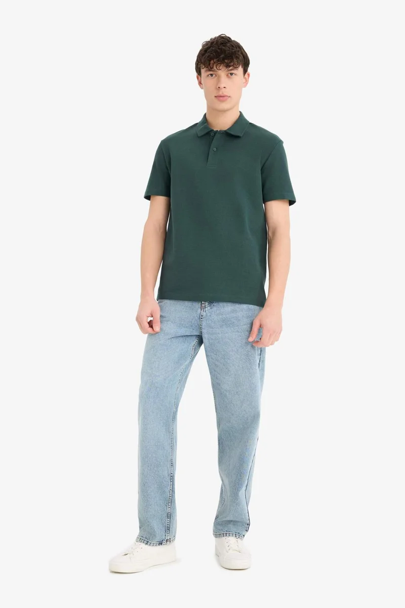 ديفاكتو New Regular Fit Short Sleeve Polo T-Shirt