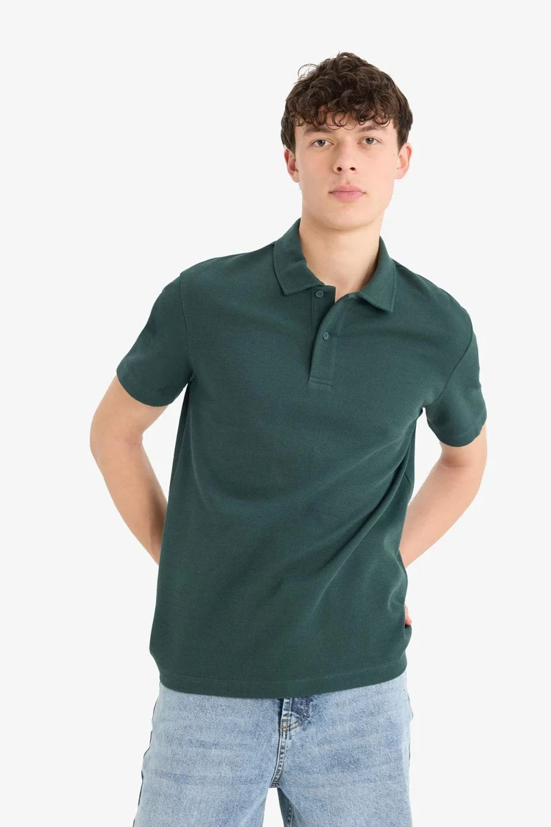 ديفاكتو New Regular Fit Short Sleeve Polo T-Shirt