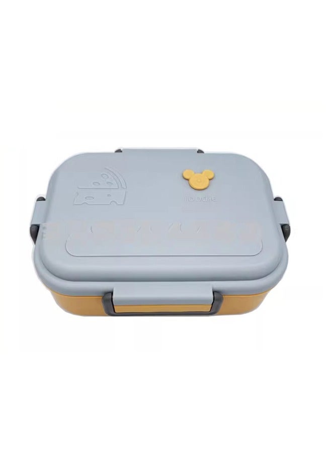 3-Compartments Removable Lunch Box White/Yellow 570grams - Image 1