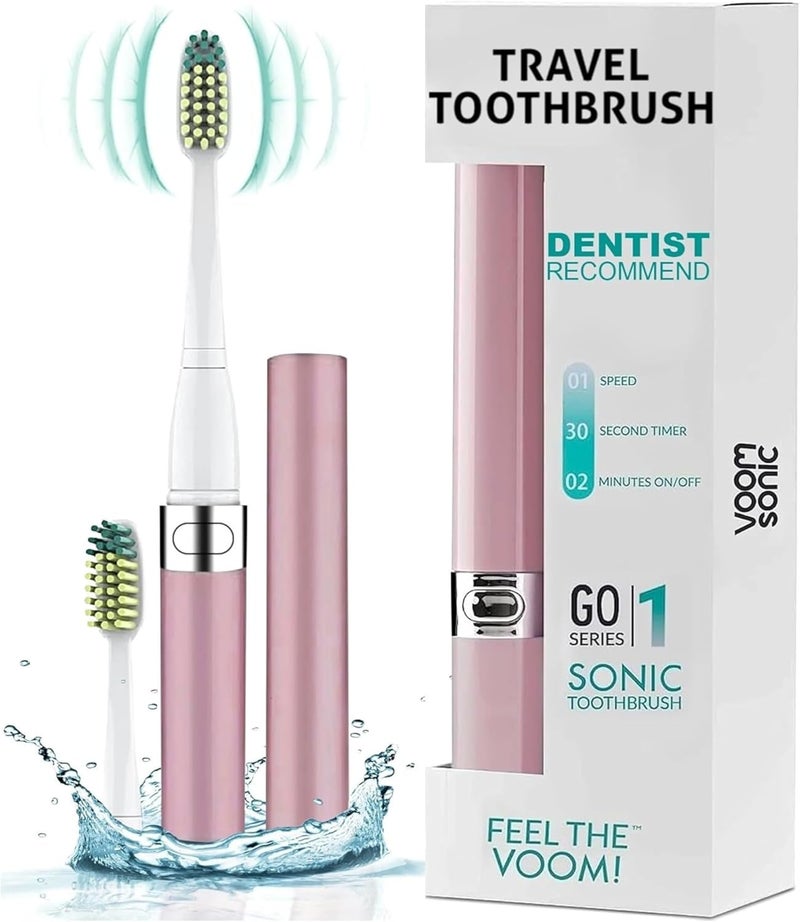 VOOM SONIC Go 1 Series Travel Electric Toothbrush (Dentist Recommended) - Battery Operated Toothbrush for Adults & Kids, Sonic Toothbrush, Portable w/ 2 Minute Timer - Image 1