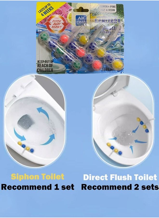 Air OMA - 15 Balls Power Active Toilet Rim Hanger Block Toilet Bowl Cleaner Care with Anti-Limescale Cleaning Foam Dirt Protection and Extra Freshness - Image 1
