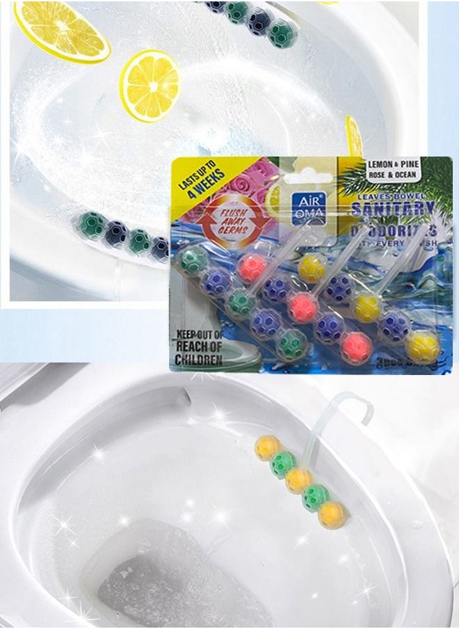 Air OMA - 15 Balls Power Active Toilet Rim Hanger Block Toilet Bowl Cleaner Care with Anti-Limescale Cleaning Foam Dirt Protection and Extra Freshness - Image 1