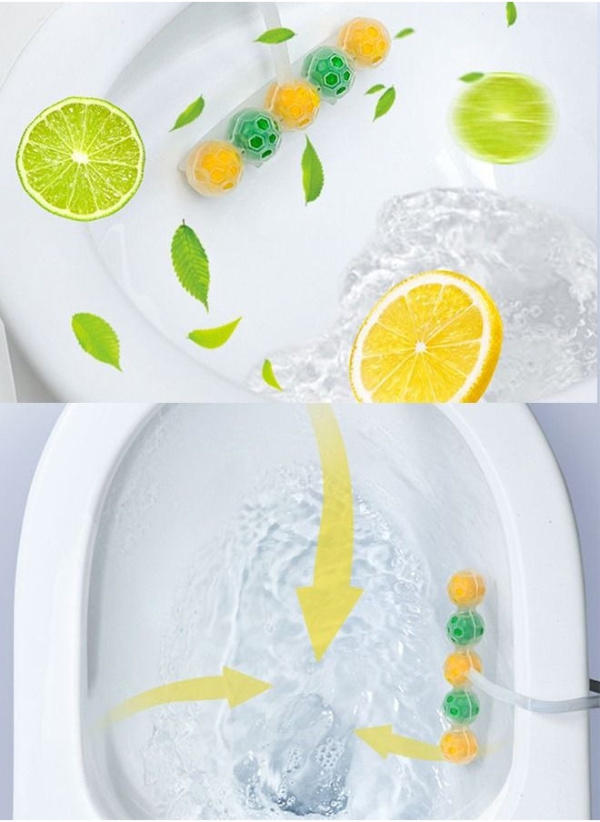 Air OMA - 15 Balls Power Active Toilet Rim Hanger Block Toilet Bowl Cleaner Care with Anti-Limescale Cleaning Foam Dirt Protection and Extra Freshness - Image 1