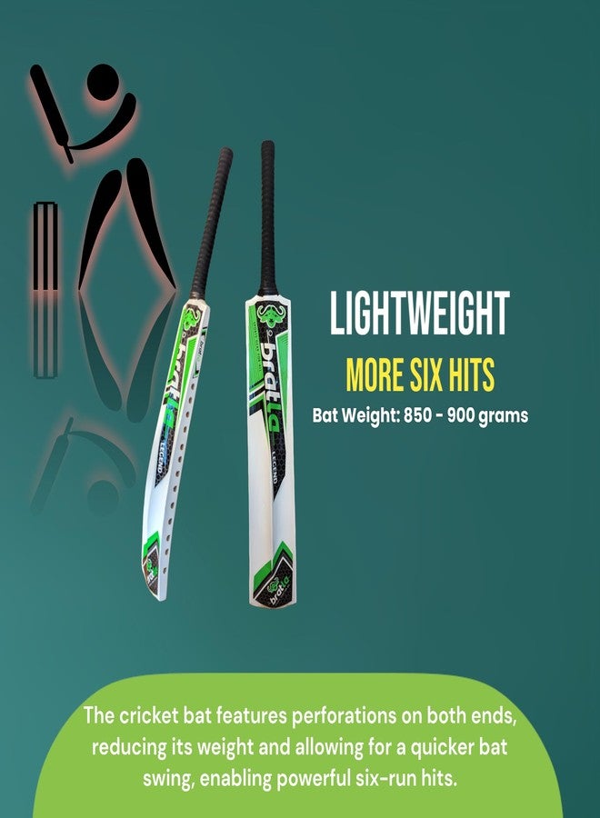 Bratla Legend Cricket Bat for Tape Ball Cricket, Ideal Cricket Bat for Tapped Tennis Ball & Softball Cricket - Full Size Men's Bat - Image 4