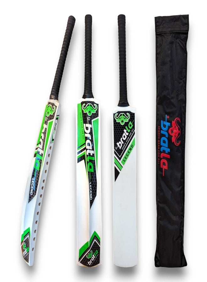 Bratla Legend Cricket Bat for Tape Ball Cricket, Ideal Cricket Bat for Tapped Tennis Ball & Softball Cricket - Full Size Men's Bat - Image 1