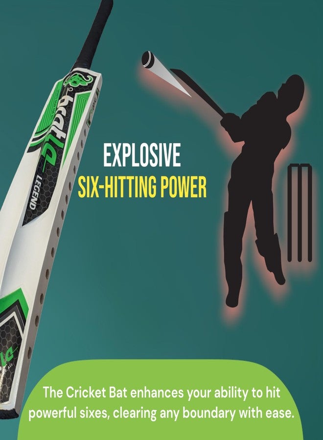 Bratla Legend Cricket Bat for Tape Ball Cricket, Ideal Cricket Bat for Tapped Tennis Ball & Softball Cricket - Full Size Men's Bat - Image 3
