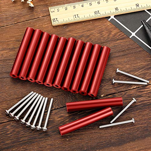 Ripeng 24 Pcs Outlet Spacers Electrical Outlet Box Extender Kit Includes 12 Switch and 12 Pcs 6-32 x 1-1/2 Inches Thread Flat Head Device Mounting Long Screws for Fix Wonky and Sunken(Red) - Image 4