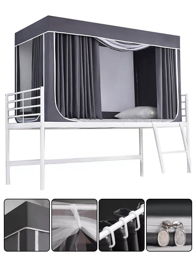 DUNISO Bed Canopy, Tents Curtain, Blackout Curtain, Portable Single Bed Tent Canopy, Breathable Privacy Curtain for Bunk Beds, Indoor Mosquito Net, Dream Tent for Kids & Adults Bedroom Decoration
