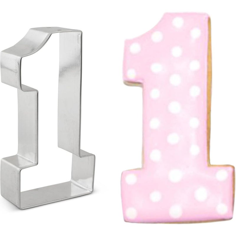 Number One Large Cookie Cutter Mold For Birthday Letter Cookies Cake Decoration Frosted Biscuits And Home Baking - Image 1