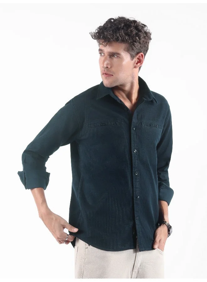Beyoung Navy Welt Pocketed Shirt