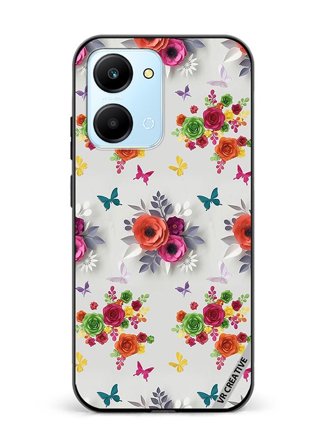 VR CREATIVE Protective Case Cover For Honor Play7T Flower Design Multicolour - Image 1