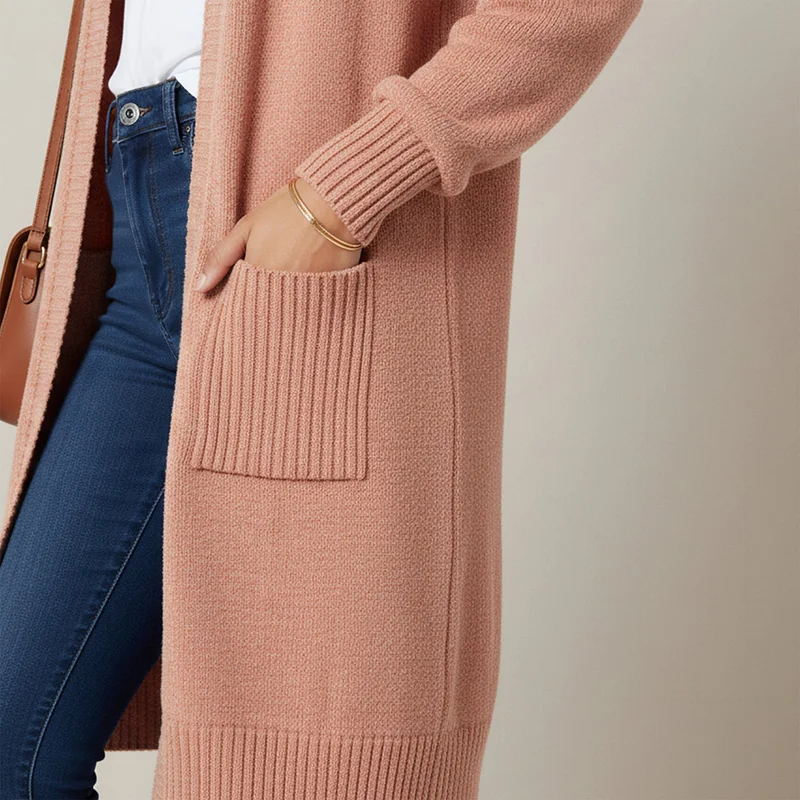 2Xtremz  2Xtremz Longline Open Front Chenille Cardigan for Women | Best Price UAE