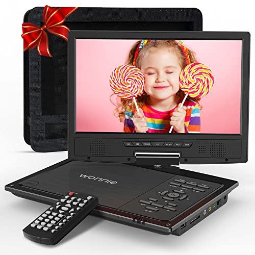 WONNIE 12.5" Portable DVD Player Car Headrest Video Player with 10.5" Swivel Screen, 5-Hours Rechargeable Battery, Car Headrest Holder, Dual Speakers, Support USB/SD Card/Sync TV, All Regions - Image 1