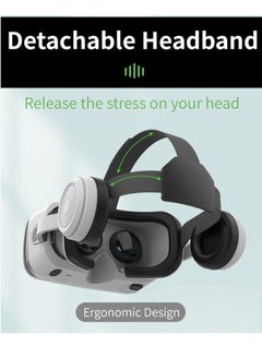 في آر شينيكون G15E VR نظارات IMAX 3D أفلام الواقع الافتراضي نظارات الواقع الافتراضي Google Cardboard Box VR خوذة للهاتف 4.7-7 بوصة، تدعم عصا التحكم في الألعاب (أسود)  - Image 4
