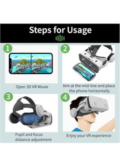 في آر شينيكون G15E VR نظارات IMAX 3D أفلام الواقع الافتراضي نظارات الواقع الافتراضي Google Cardboard Box VR خوذة للهاتف 4.7-7 بوصة، تدعم عصا التحكم في الألعاب (أسود)  - Image 2