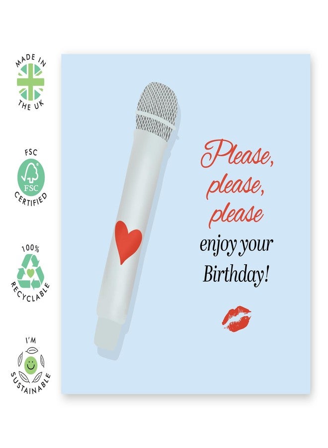 CENTRAL 23 Pop Star Birthday Card - 'Sabrina C Mic' - Gifts for Her, Women, Bestie, Best Friend, Sister, Colleague - Please Enjoy Your Day - Comes with Fun Stickers - Image 2