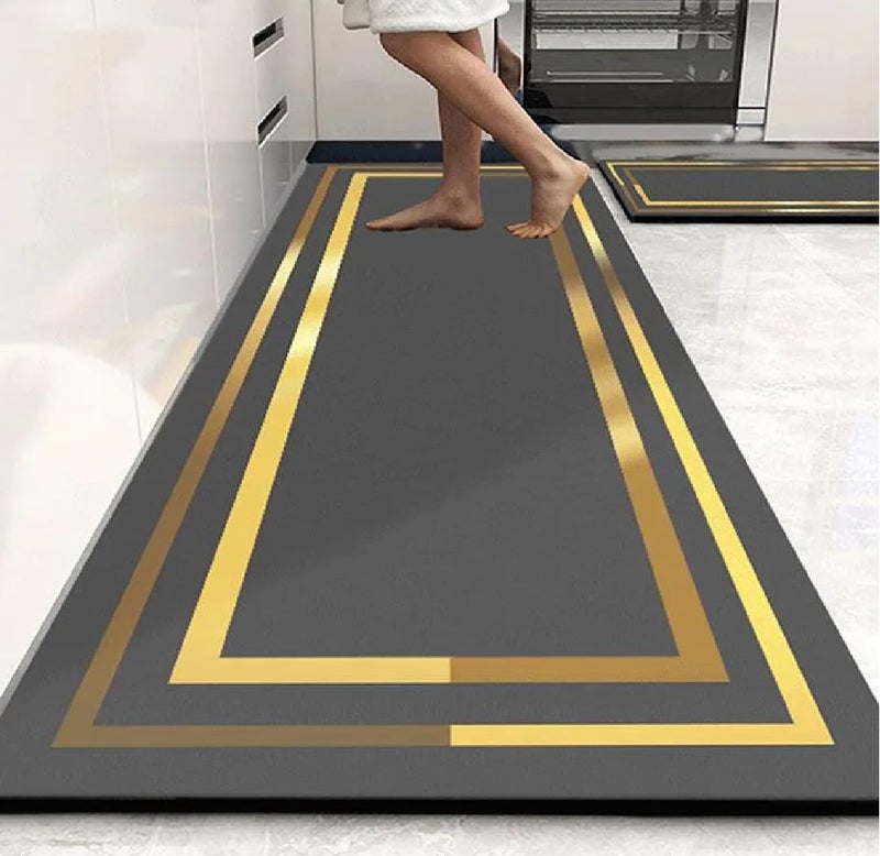 VPGS Set of 2 Absorbent Kitchen Rugs Washable Indoor and Outdoor 40 x 60 and 40 x 120 cm
