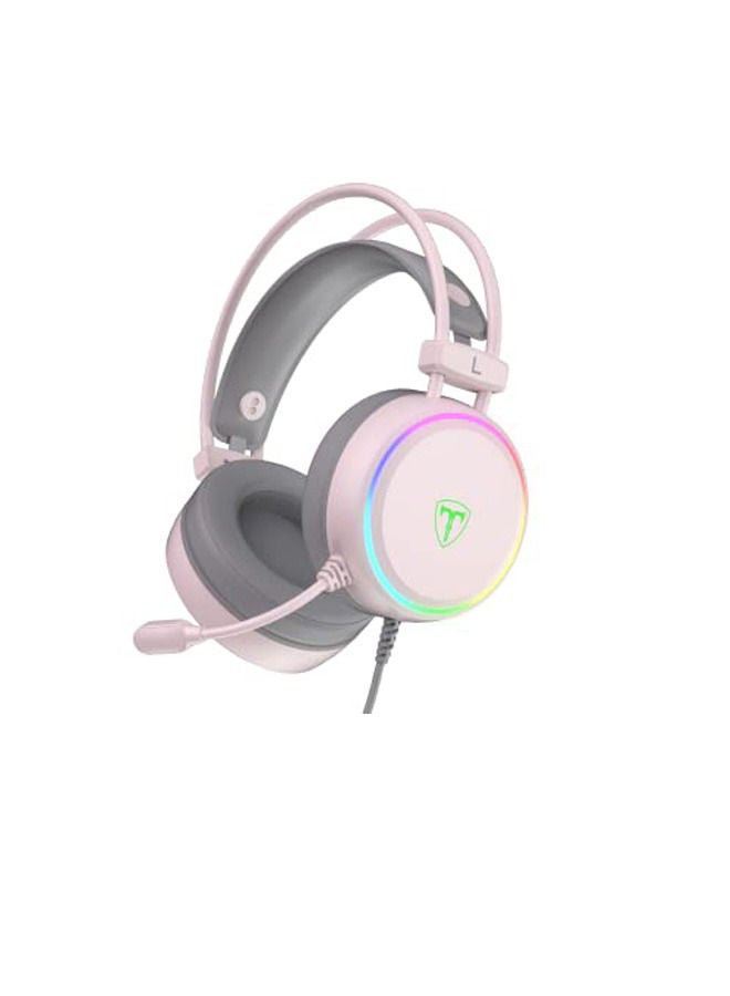 Rock Pow Stereo Gaming Headset for PS4 PC Xbox One PS5 Controller, Over Ear Headphones with Mic, RGB LED Light, Bass Surround, Soft Memory Earmuffs for Laptop Mac Nintendo NES Games - Image 1