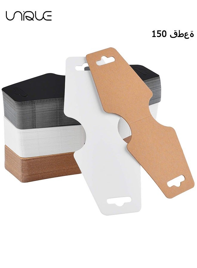 Unique 150Pcs Necklace Display Cards, Jewelry Display Cards, Bracelet Card Holder Blank Kraft Paper, Price Tags Hang Tags Card for Packaging Necklaces, Bracelets, Keychains, Hair Ties - Image 1