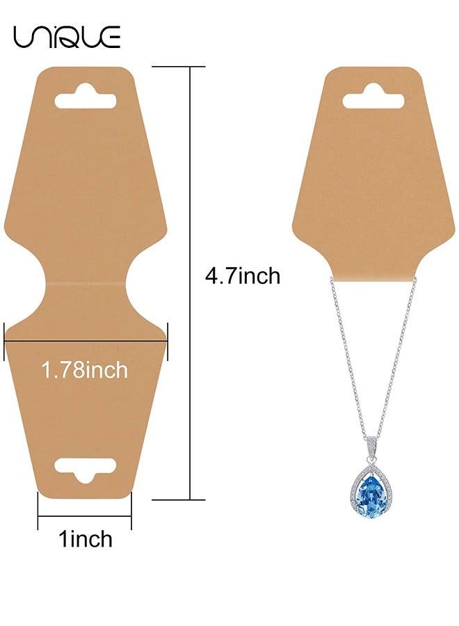 Unique 150Pcs Necklace Display Cards, Jewelry Display Cards, Bracelet Card Holder Blank Kraft Paper, Price Tags Hang Tags Card for Packaging Necklaces, Bracelets, Keychains, Hair Ties - Image 2