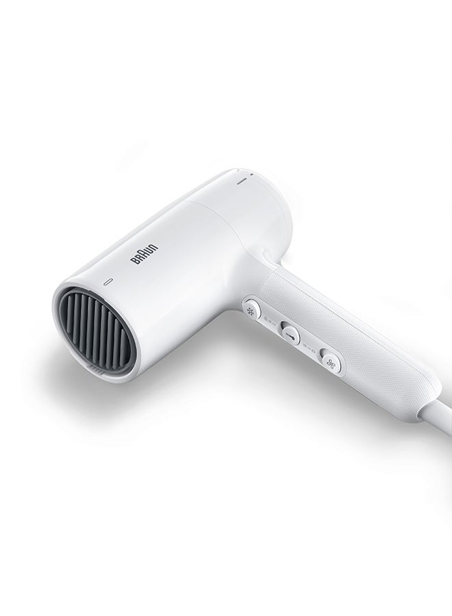 Braun Hair Dryer, Light Weight, Quick Drying Time, 3 Heat Modes Plus Cold Shot, 2200 Watts with 2 Attachments, Drying Nozzle, Curl Diffuser- BRHD226SDE white - Image 2
