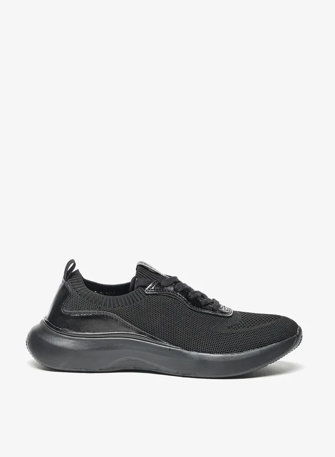Celeste Women's Panelled Low Ankle Sneakers with Lace-Up Closure