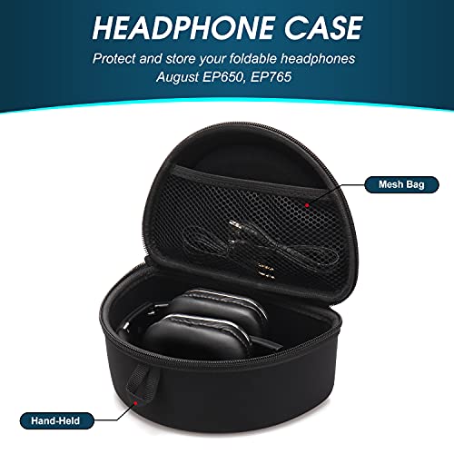 August Headphone Case for August EP650 / EP640 and More Foldable Headphones of Other Brands, Storage Bag Travel Carrying Case for Headphones Foldable, Over-Ear/On-Ear - Image 3