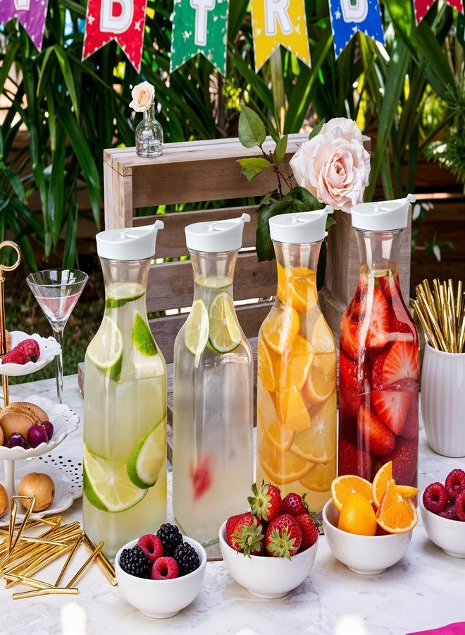 GUSTO [50 oz - 2 Pack] Plastic Carafe with Lid, Large Capacity Square Base - Clear Pitcher with Flip Top Lid, Easy-Pour Spout Juice Containers with Lids, Hand Wash Only - Perfect for Mimosa Bar - Image 5