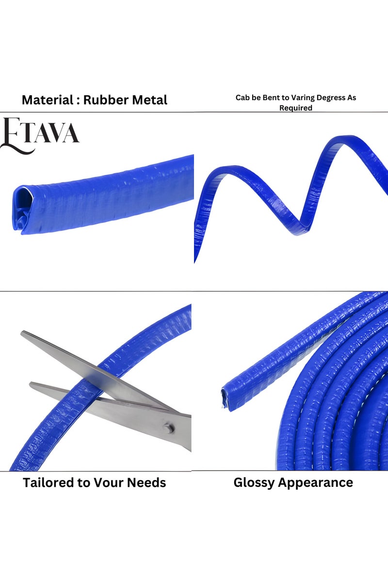 ETAVA Car Door Edge Guards (5 Meter) | U Shape Car Door Edge Trim Rubber Seal Protector | Universal Fit – No Glue Required – Blue Color - Image 4