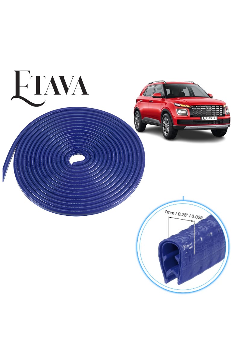 ETAVA Car Door Edge Guards (5 Meter) | U Shape Car Door Edge Trim Rubber Seal Protector | Universal Fit – No Glue Required – Blue Color - Image 5