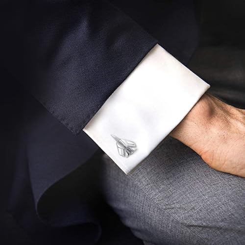 Peora Executive Airplane Cufflinks for Men Chrome Shirt Business Wedding Corporate Gift - Image 3