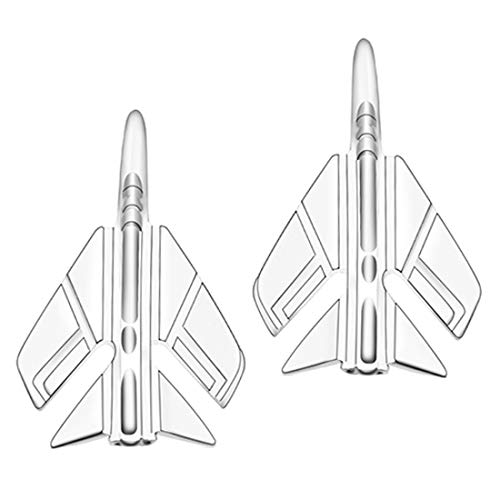 Peora Executive Airplane Cufflinks for Men Chrome Shirt Business Wedding Corporate Gift - Image 1