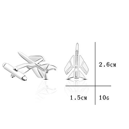Peora Executive Airplane Cufflinks for Men Chrome Shirt Business Wedding Corporate Gift - Image 5