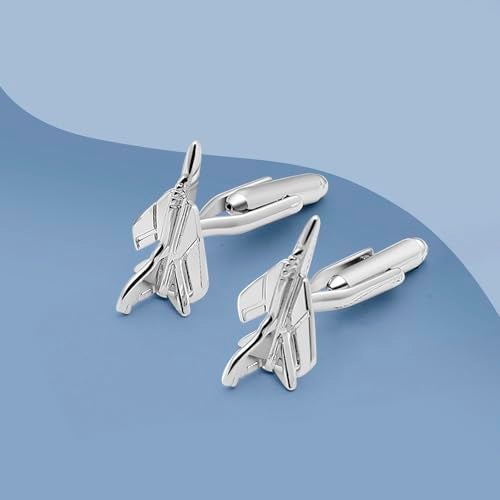 Peora Executive Airplane Cufflinks for Men Chrome Shirt Business Wedding Corporate Gift - Image 4