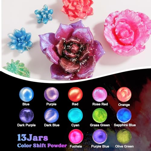 LET'S RESIN 60 Colors Mica Powder,Natural Pearlescent Pigment Powder for Epoxy Resin/UV Resin for Candle Making, Color Pigment Dye, Painting, Bath Bombs, Art Crafts - Image 3