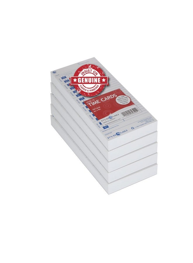 بيراميد تايم سيستمس 3510010Pk5 حزمة أصلية مكونة من 500 بطاقة وقت تستخدم مع نماذج ساعات التحميل الجانبية الهرمية 3500 و3600Ss و3700 - Image 1