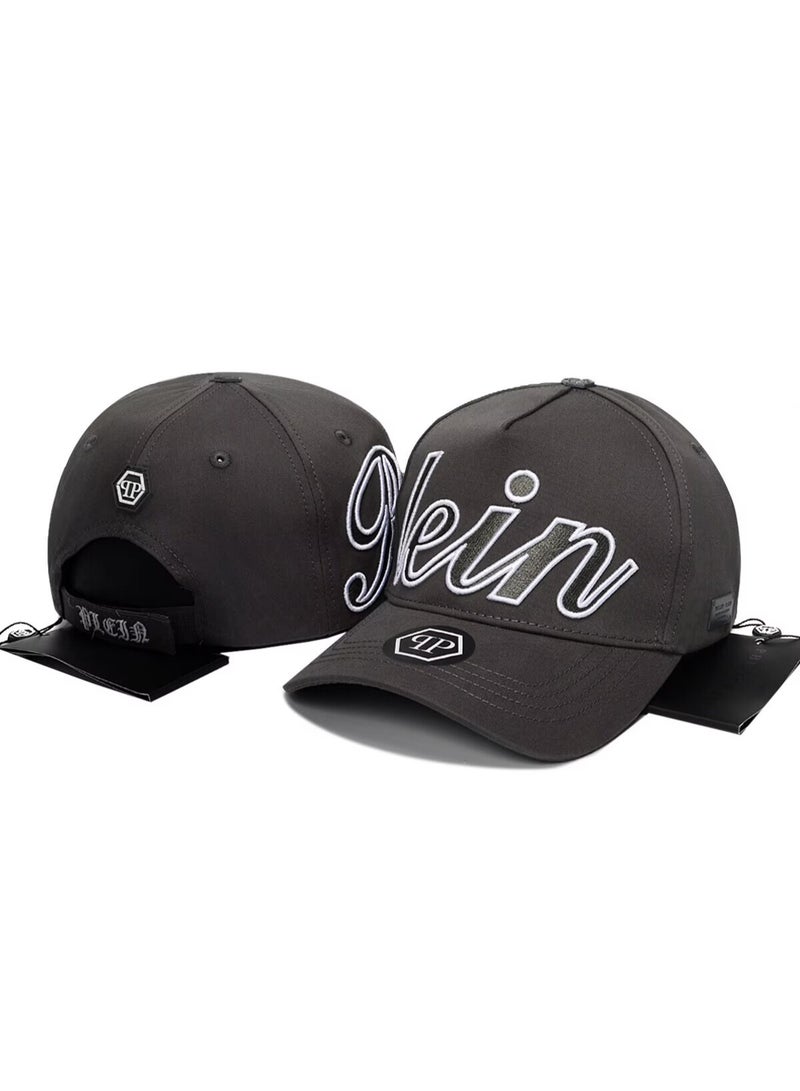 Philipp Plein Dark Grey Baseball Cap with "Klein" Embroidered Logo