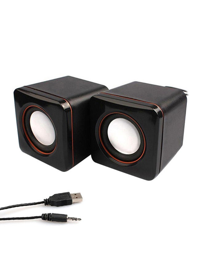 NIBEMINENT Mini Portable Audio Jack Stereo Speaker Black  - Image 1