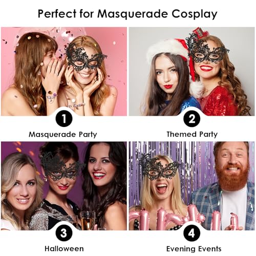 Exlinonline Lace Masquerade Mask for Women Adult,Soft Gentle Material,Specially For Costume,Thememed Party - Image 5
