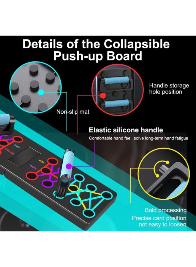 Soofam 12 in-1 Push Up Board,Press Up Board for Home Gym, Foldable Pushup Board Portable Strength Training Equipment, Multi-function Fitness Workout - Image 2