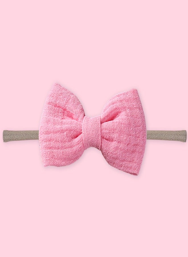 بولكاتوتس طقم ربطة رأس قطنية مزينة بفيونكة وطبعة زهور من Polka Tots مع مريلة قابلة للعكس - وردي - Image 5