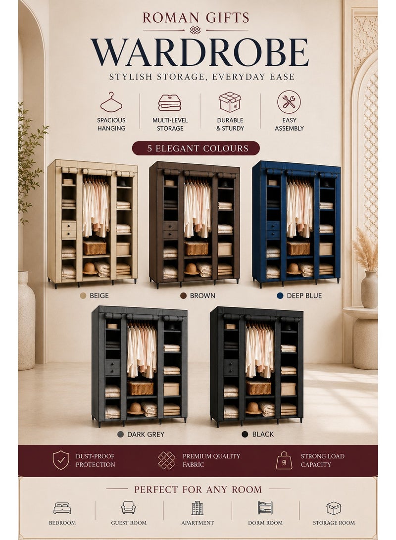 Roman Gifts Portable Bedroom Wardrobe Organizer - Image 2